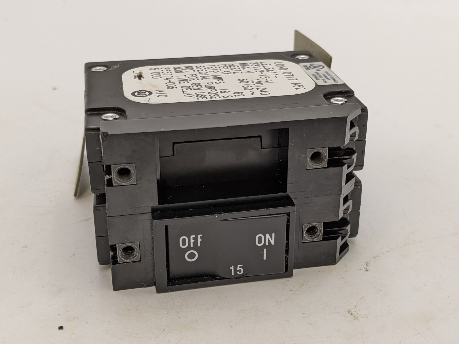 5Pc Airpax LELBX11-33112-15-V Circuit Breaker 15A 2P 120/240V 18.8A Trip LELBX11