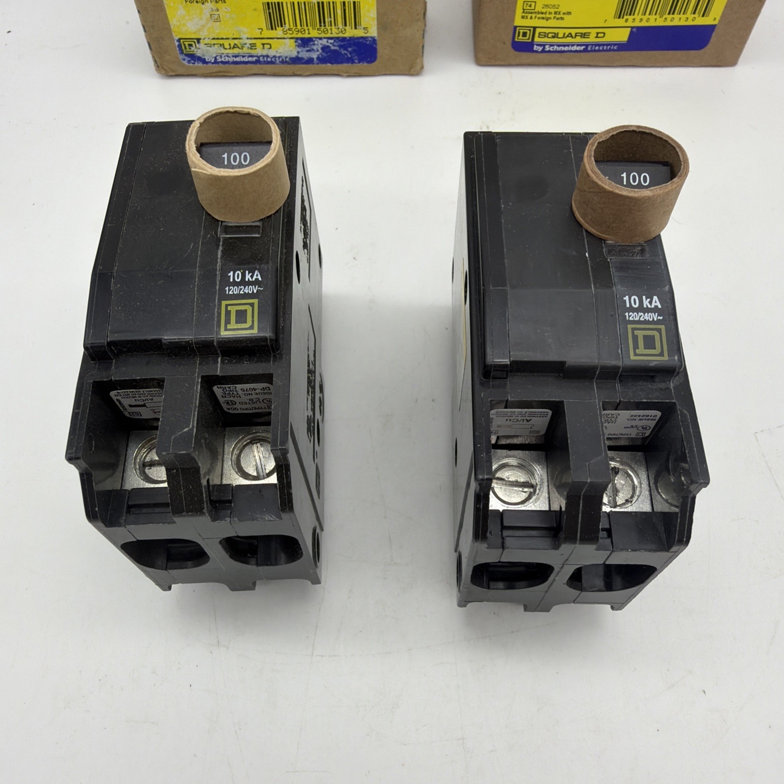 Square D QO2100 100A 2-Pole 120/240V Plug-On QO Circuit Breakers Schneider Lot 2