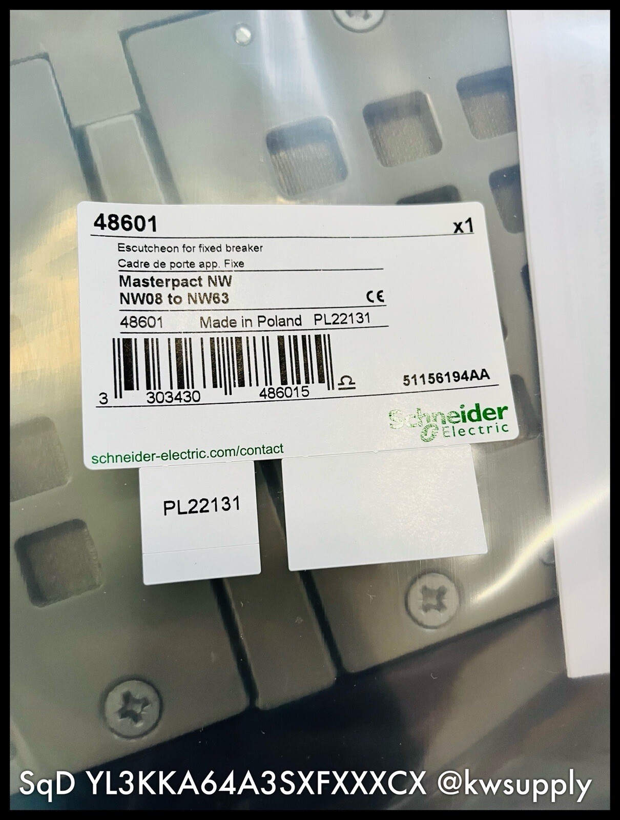 NW40H ~ Square D YL3KKA64A3SXFXXXCX NW40H Micrologic 6.0P ERMS 4000A ~ Surplus