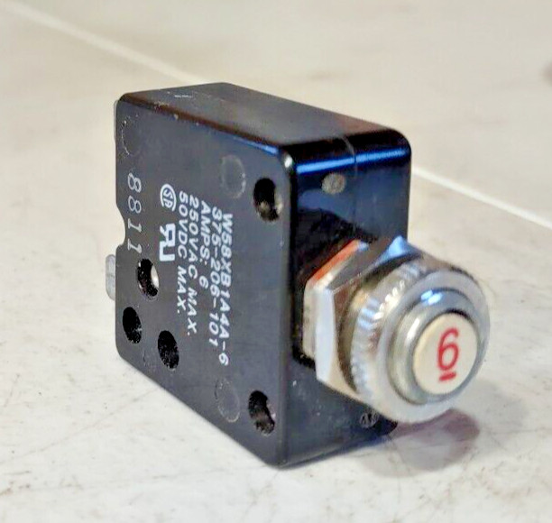 Four (4) Pieces P & B W58-XB1A4A-6 6amp 250vac 50vdc Circuit Breaker NOS