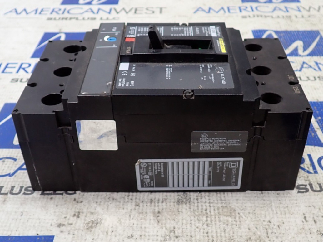 Square D JDL36175 3 Pole 175 Amp 600 Volt 18kA@480V Circuit Breaker – Tested