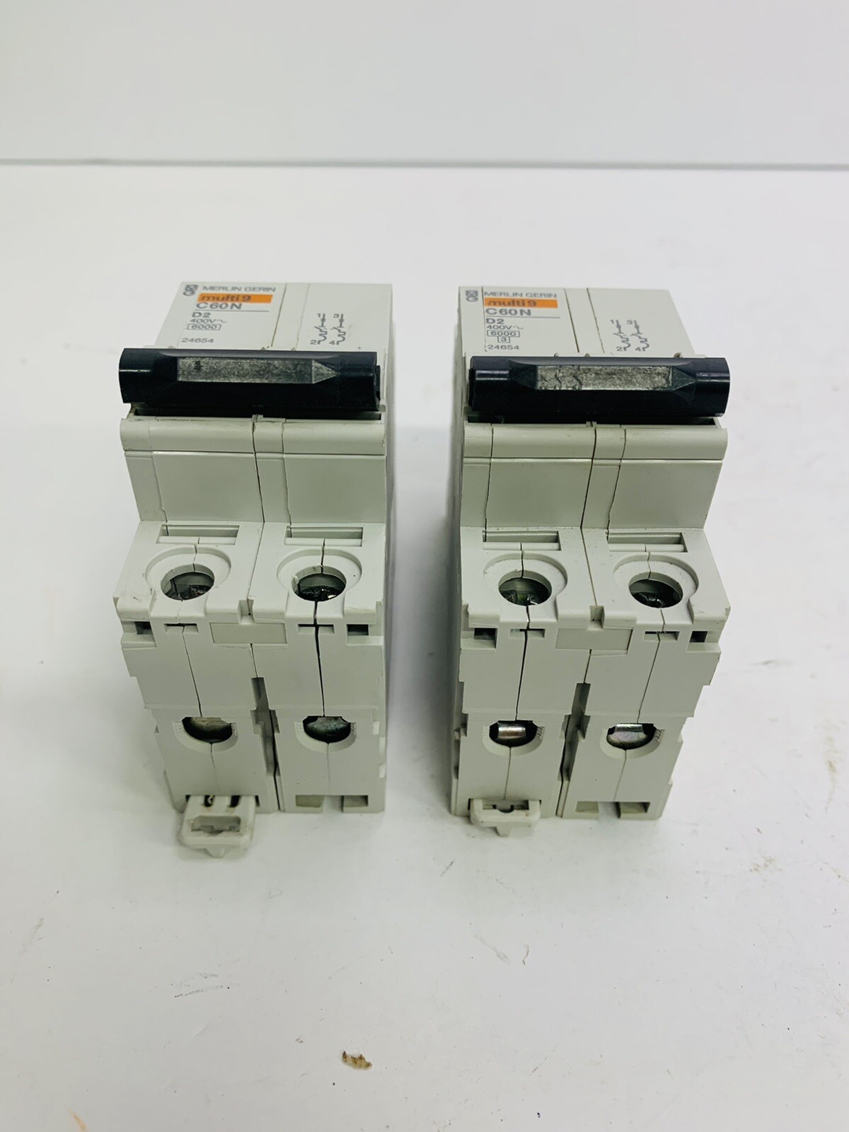 Merlin Gerin Multi9 (2-PACK) C60N D2 Amp 2 Pole Circuit Breaker **CLEAN**