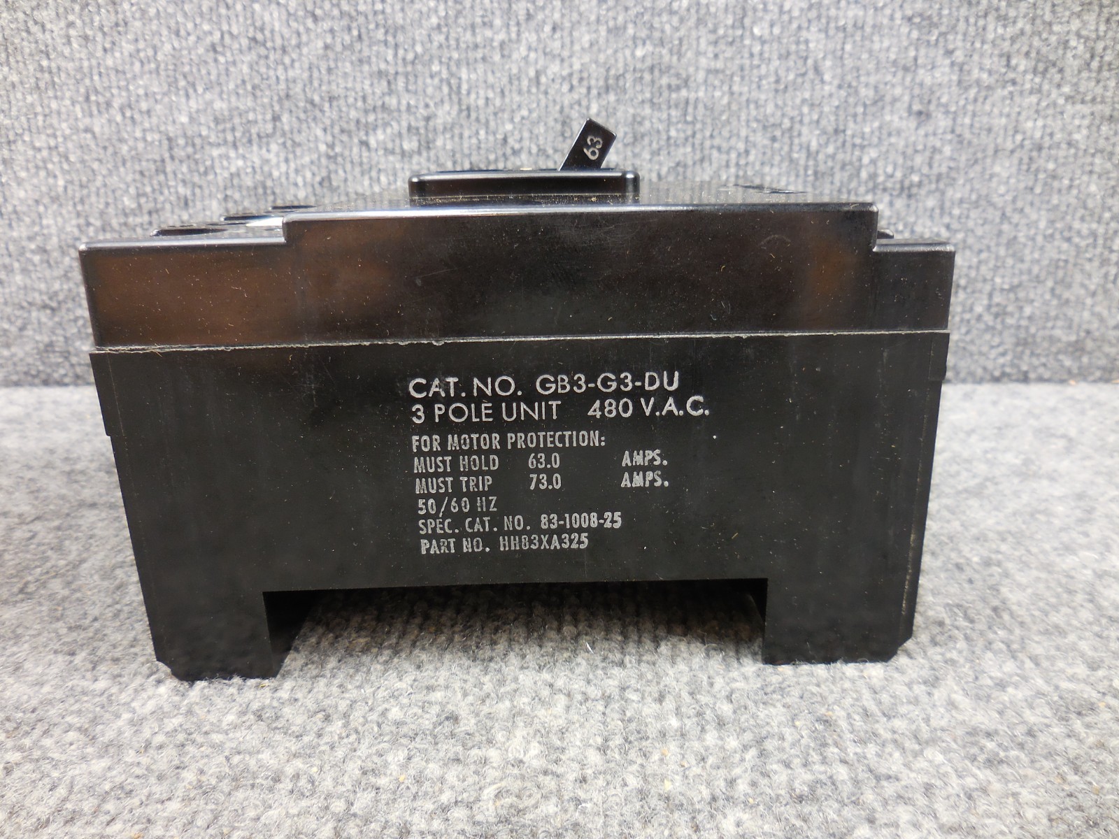 Unused Heinemann HECO GB3-G3-DU Circuit Breaker 63 amp 3 Pole HH83XA325