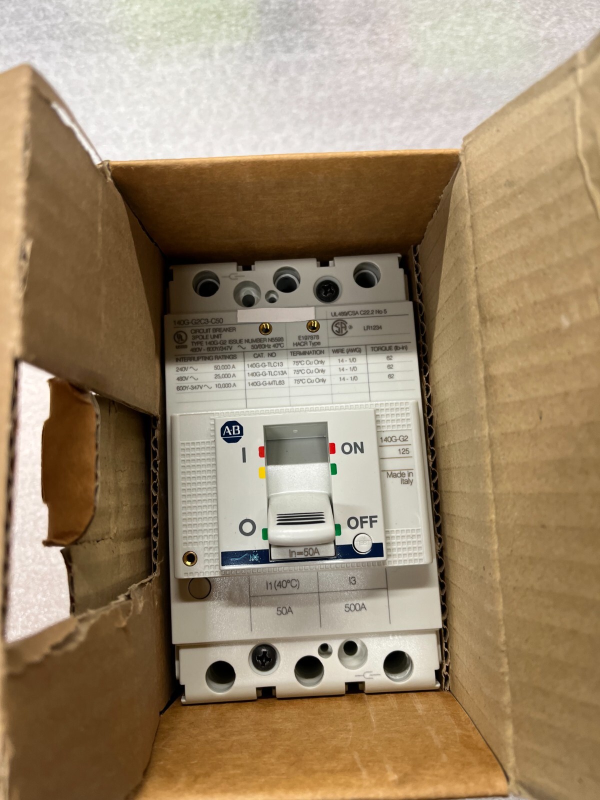 Allen Bradley 140G-G2C3-C50 Circuit Breaker/Kit assembly included. Brand New