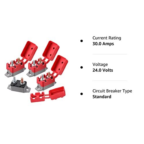 4 Pieces DC 12V – 24V Automatic Reset Circuit Breaker Circuit Breaker with Co…