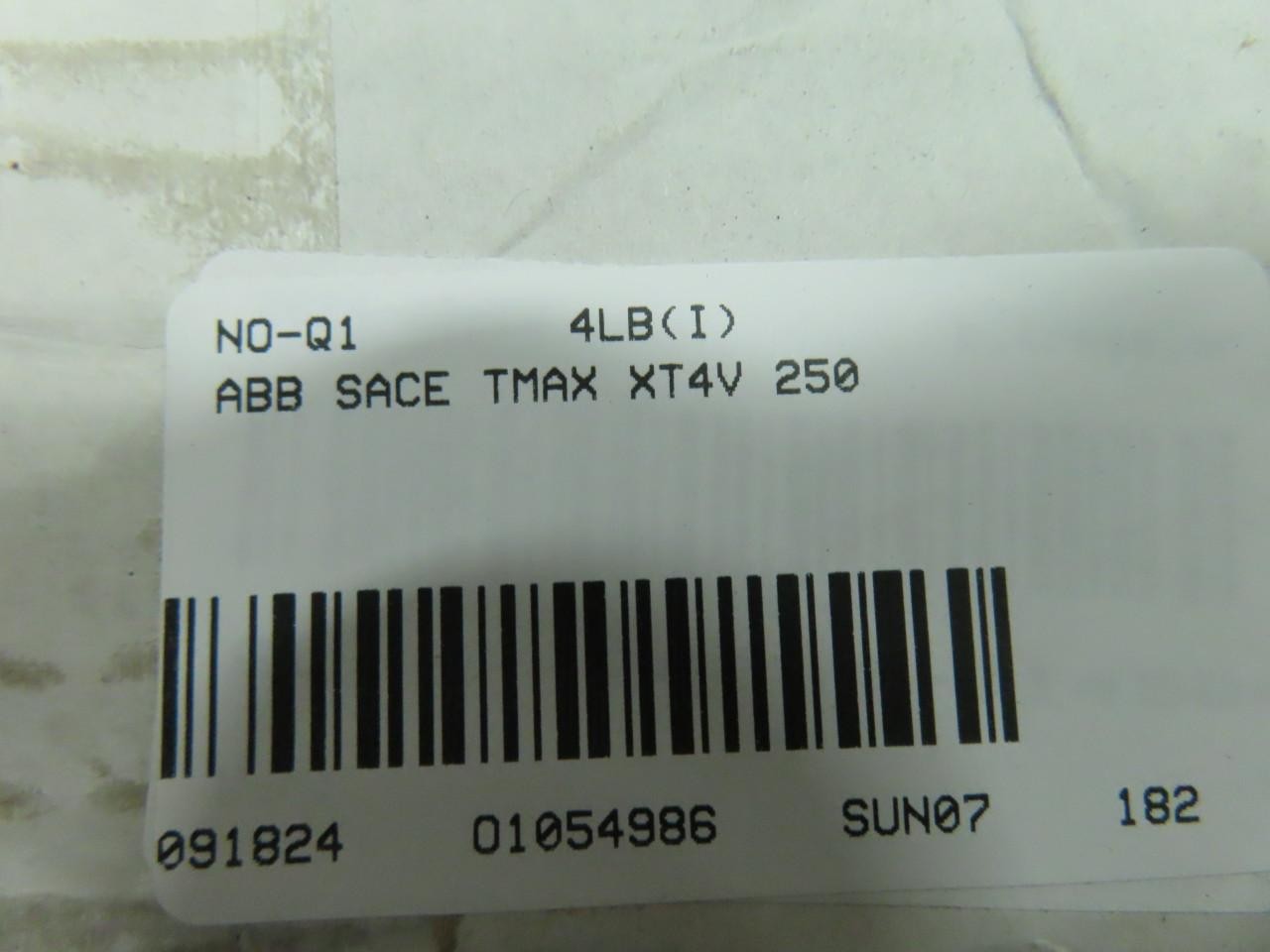 Abb XT4V 250 Sace Tmax Molded Case Circuit Breaker 3p 100a Amp 240/480/600v-ac