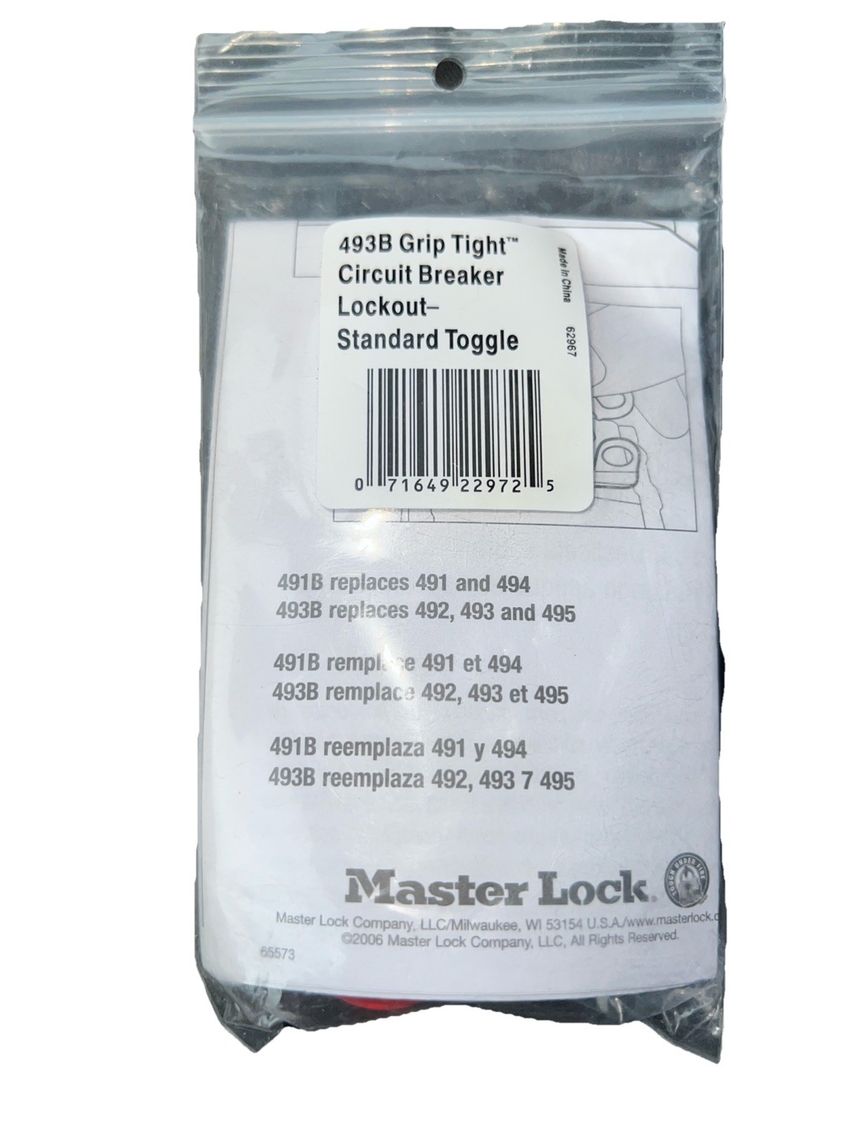 Master Lock 493B Grip Tight Circuit Breaker Lockout – Standard Toggle