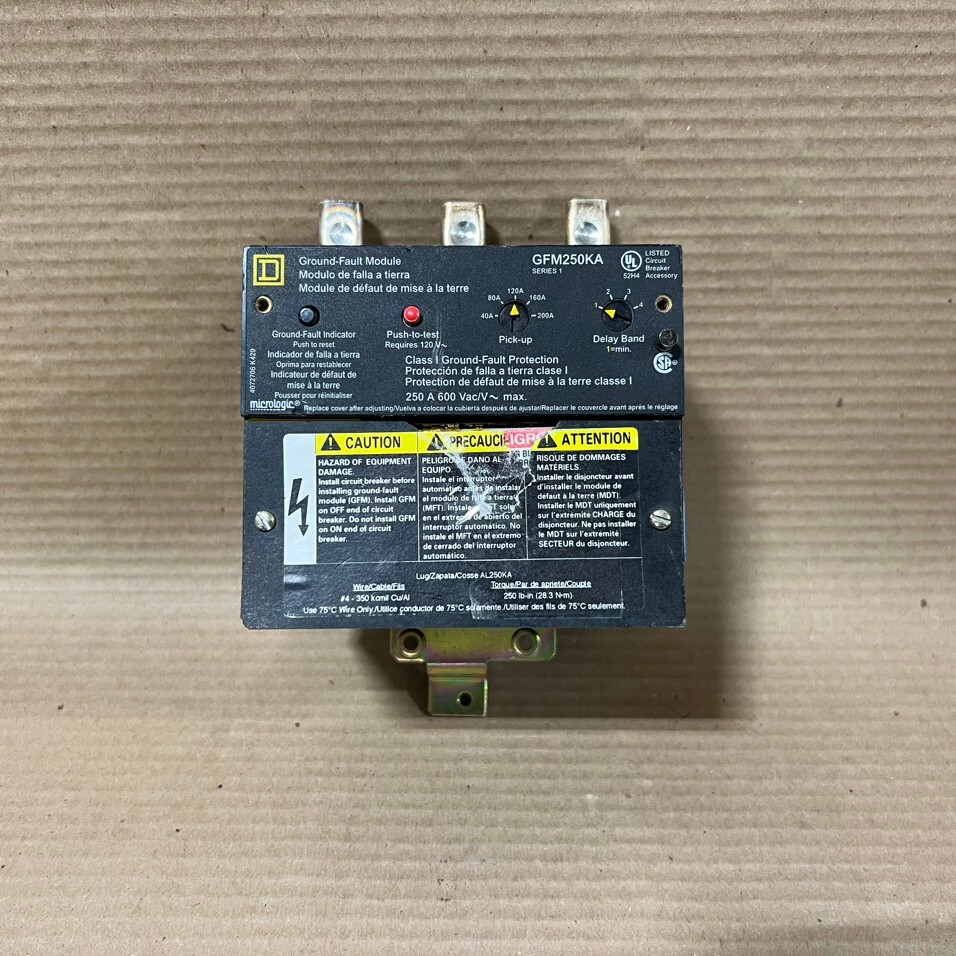 SQUARE D GFM250KA MODULE FOR USE WITH KA KC KH AND KI BREAKERS FLAWED