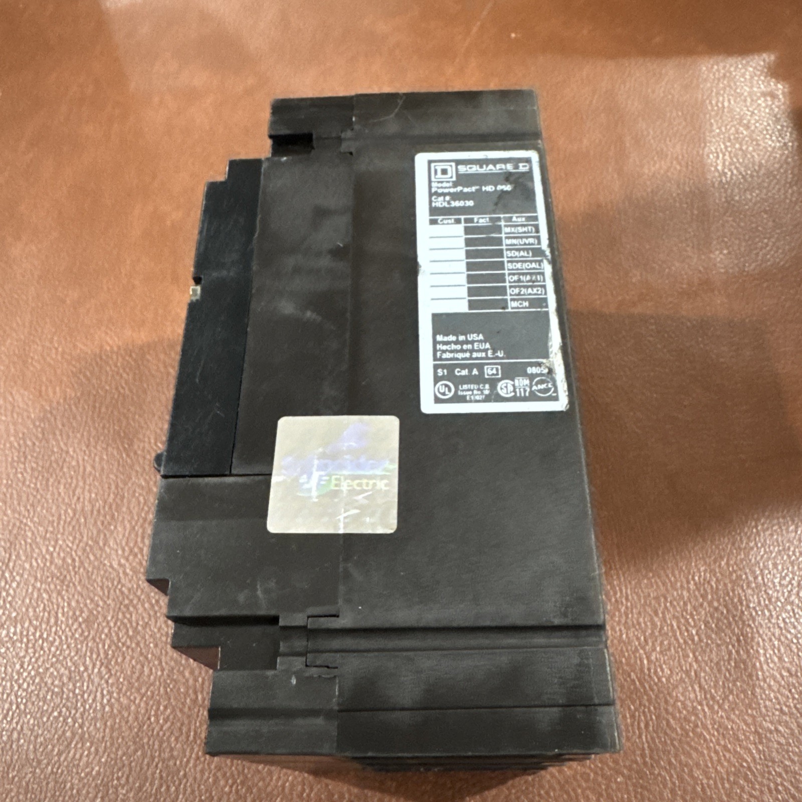 Square D PowerPact H 600VAC/250VDC 30A 3 Pole HDL36030 Circuit Breaker 3P 30 Amp