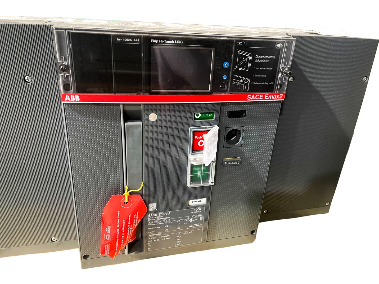 ABB SACE Emax2 E6.2V 4000A 3-Pole Low Voltage Power Circuit Breaker Frame E6.2
