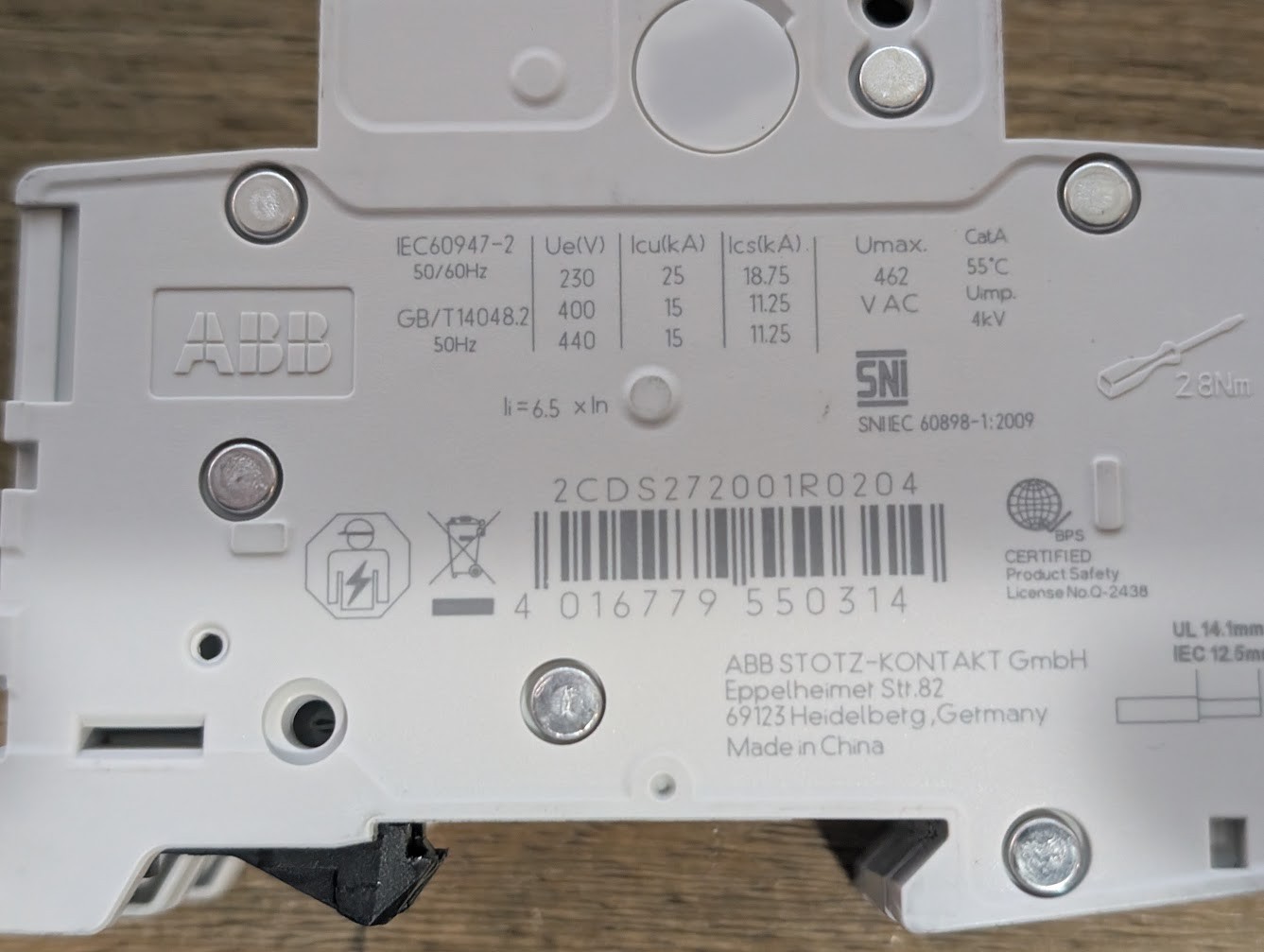 ABB S202M-C20 2P 20A MINIATURE CIRCUIT BREAKER QTY (3) THREE
