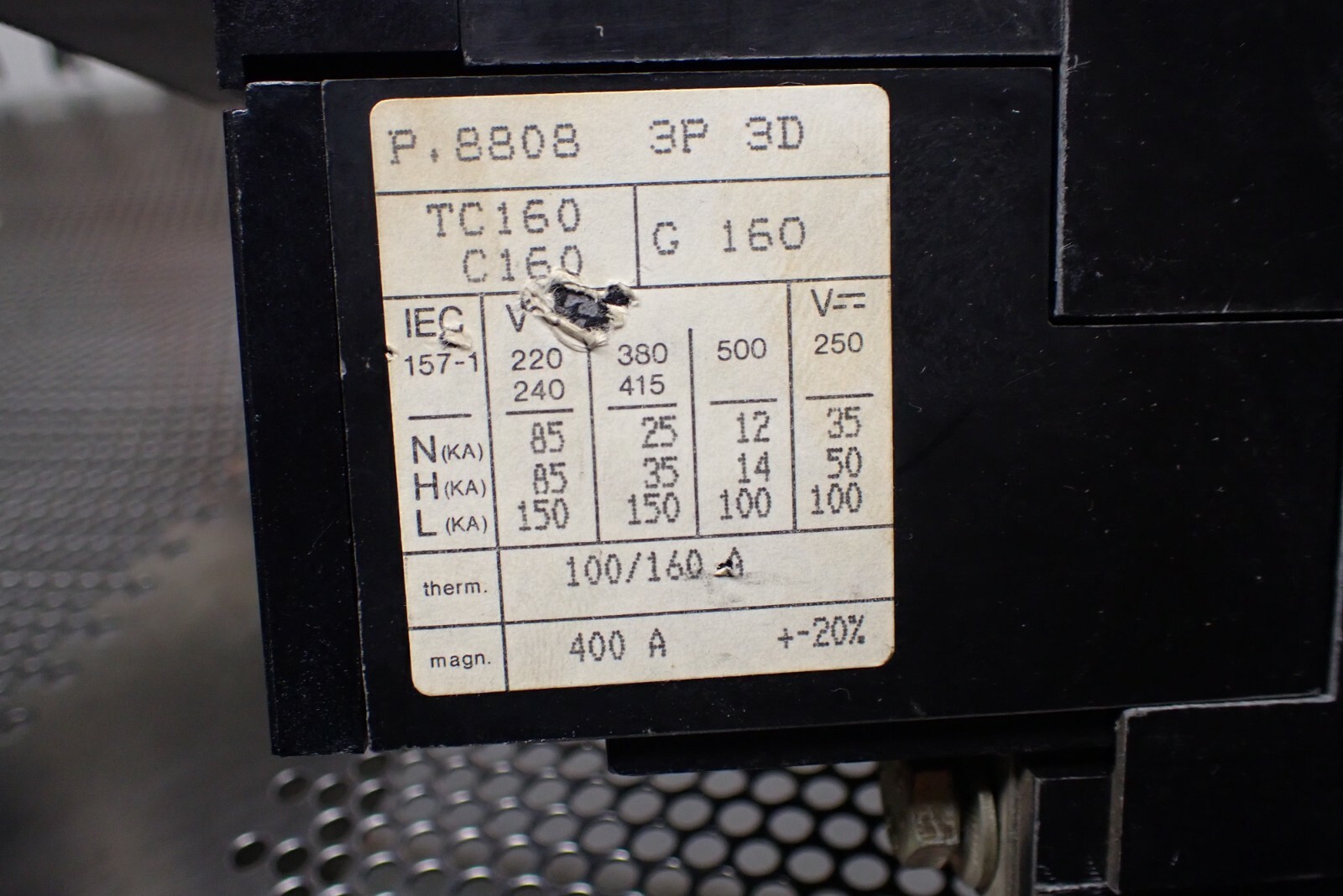 Merlin Gerin C160N Circuit Breaker 660V 25kA 380/415V 35kA 250V Used Warranty