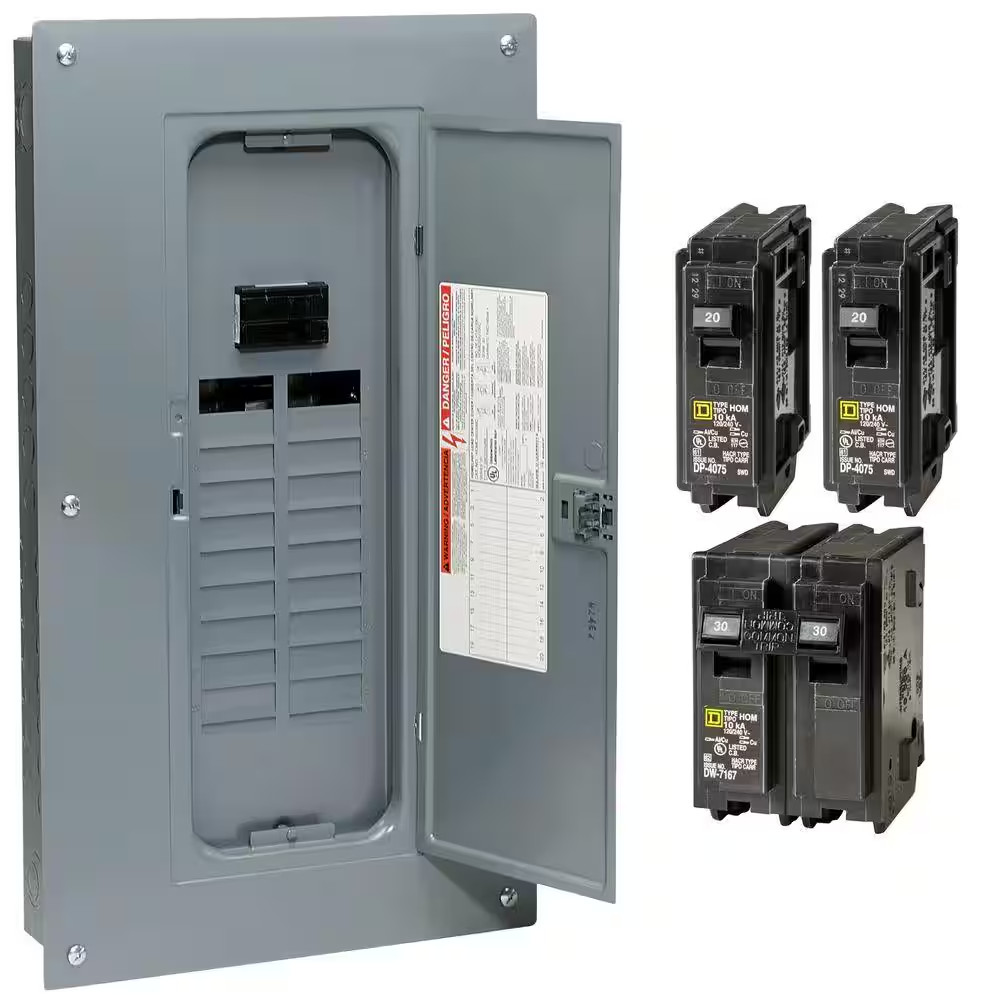 Homeline 100 Amp 20-Space 40-Circuit Indoor Main Breaker Plug-On Neutral Load Ce