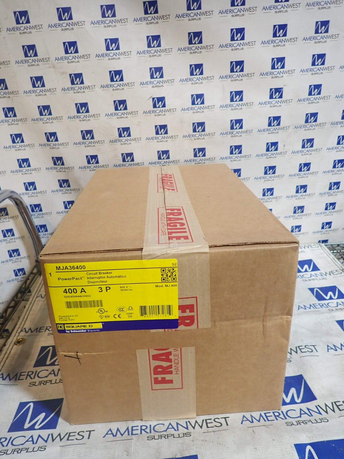 New in box SQUARE D MJA36400 400 amp 600v PowerPact I line Breaker 65kA@480v