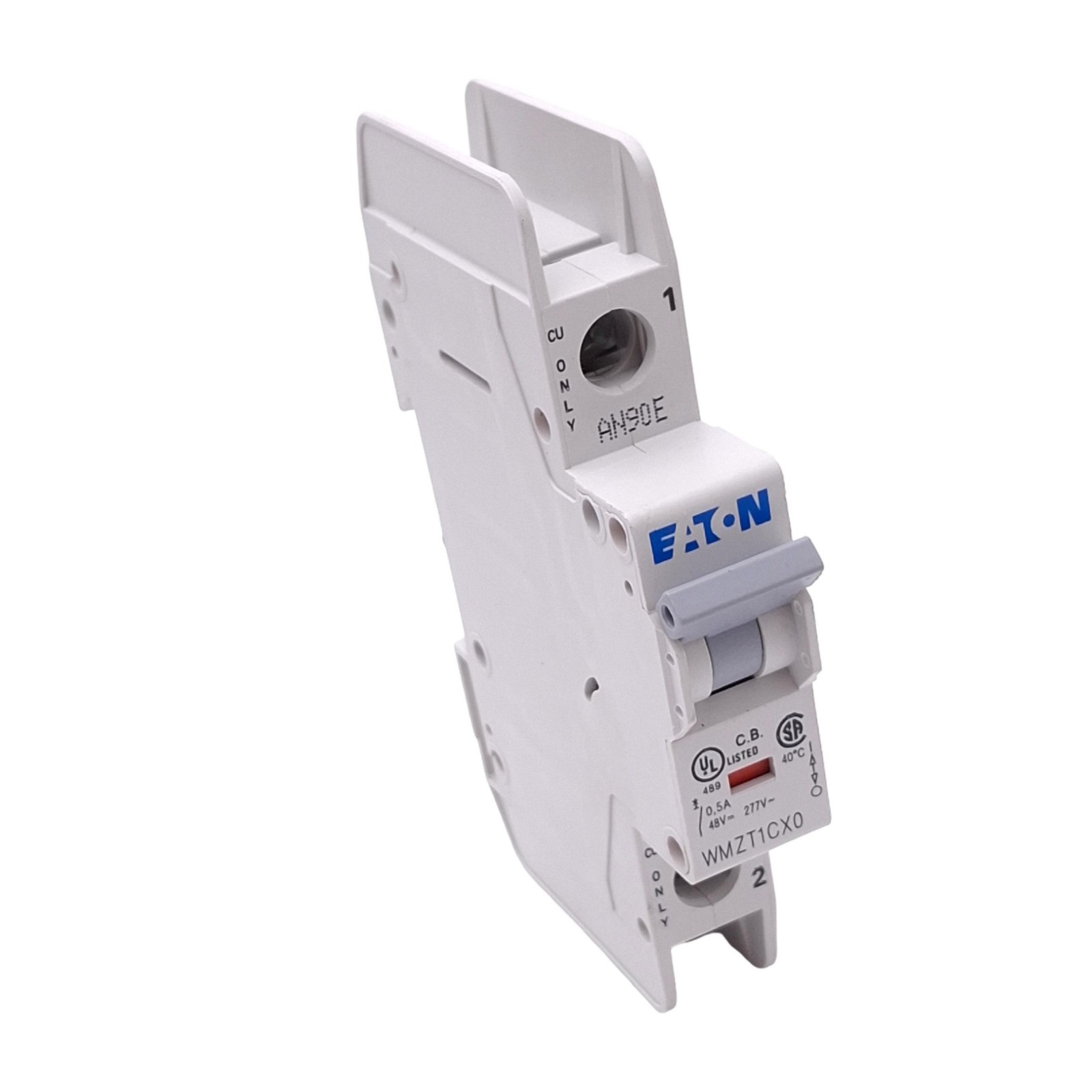 Eaton WMZT1CX0 Circuit Breaker, 1-Pole 0.5A, 48VDC 277VAC Max, DIN Rail