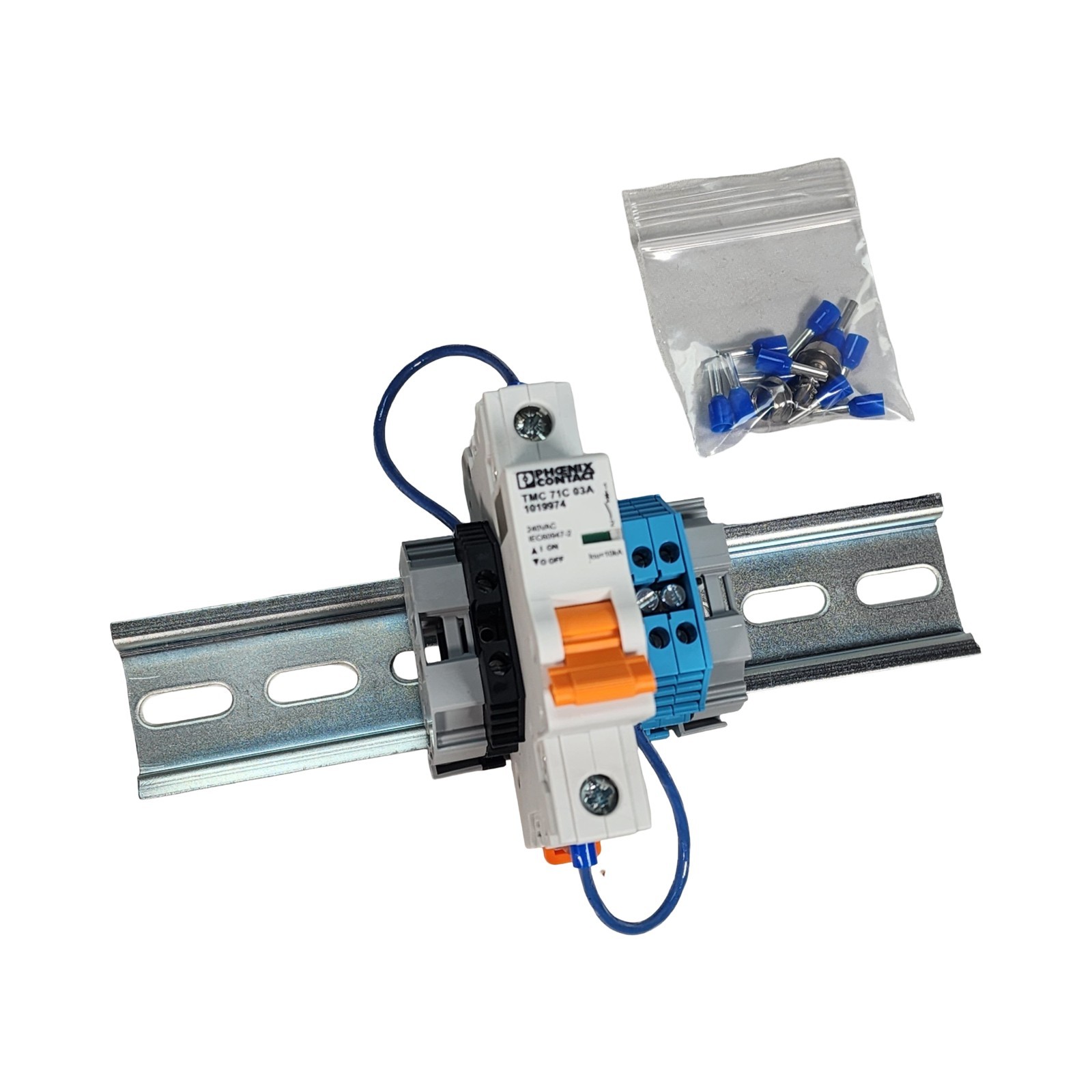 Phoenix Contact PTCB 3A 24V Breaker DIN Rail Hub – 24V Power Distribution Kit