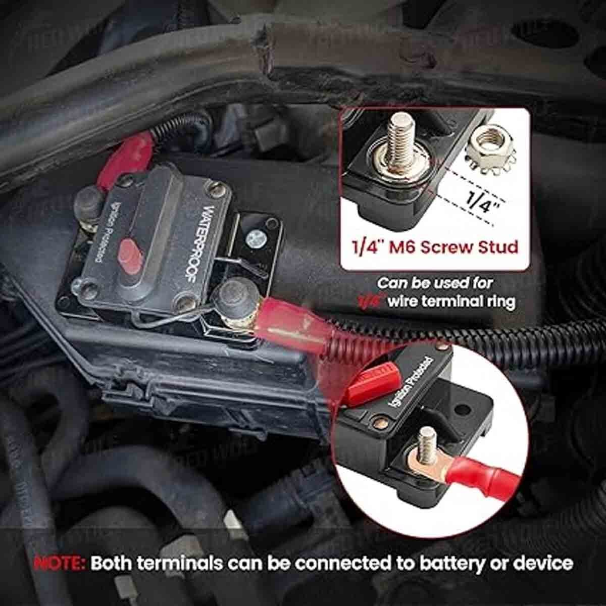 2 pieces of 30-ampere automotive and marine circuit breakers with manual reset