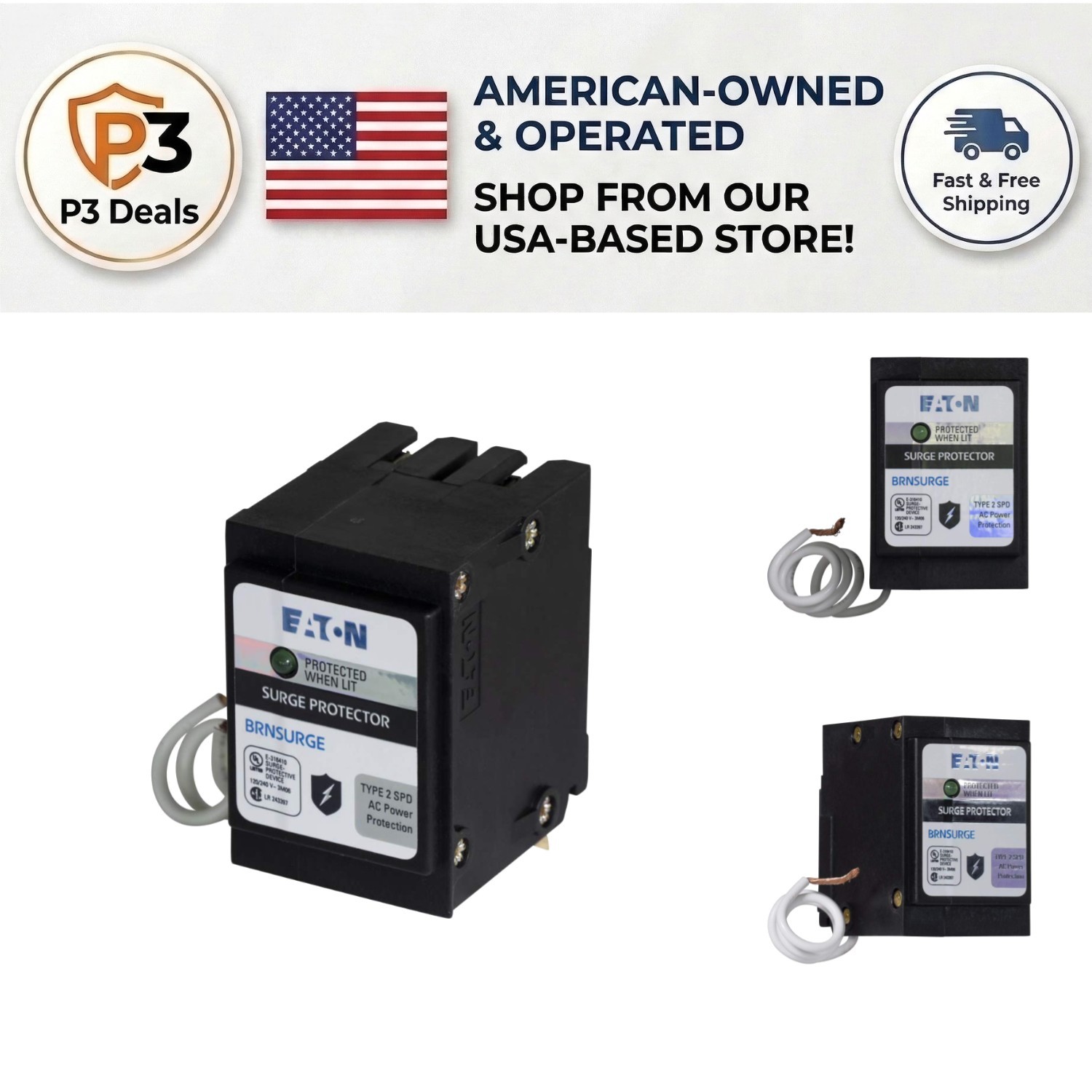 Type BR 2 Pole Circuit Breaker Surge Protector – Protect Your Electronics 18 kA