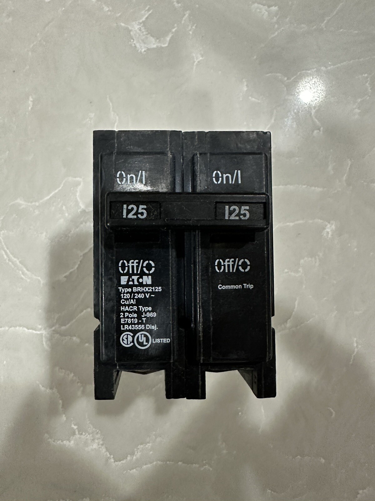 BRHX2125 1PC EATON TYPE BR 2P 125A 120/240V 22k 50/60Hz CIRCUIT BREAKER