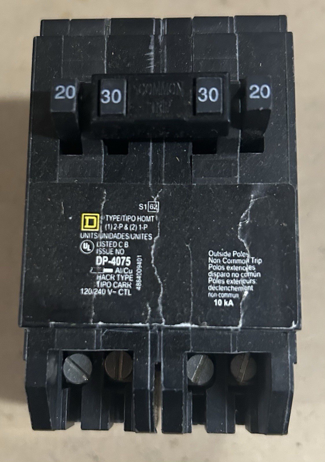 Square D DP-4075 HOMT2020230 Circuit Breaker 20/30A 2-Pole 120/240V