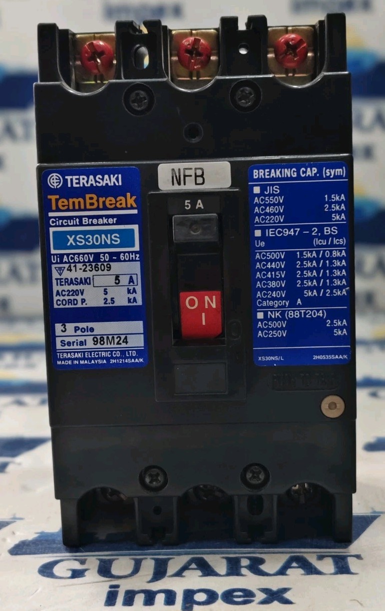 TERASAKI XS30NS CIRCUIT BREAKER 5AMP FREE 3POLE FAST SHIPPING BEST CONDITION