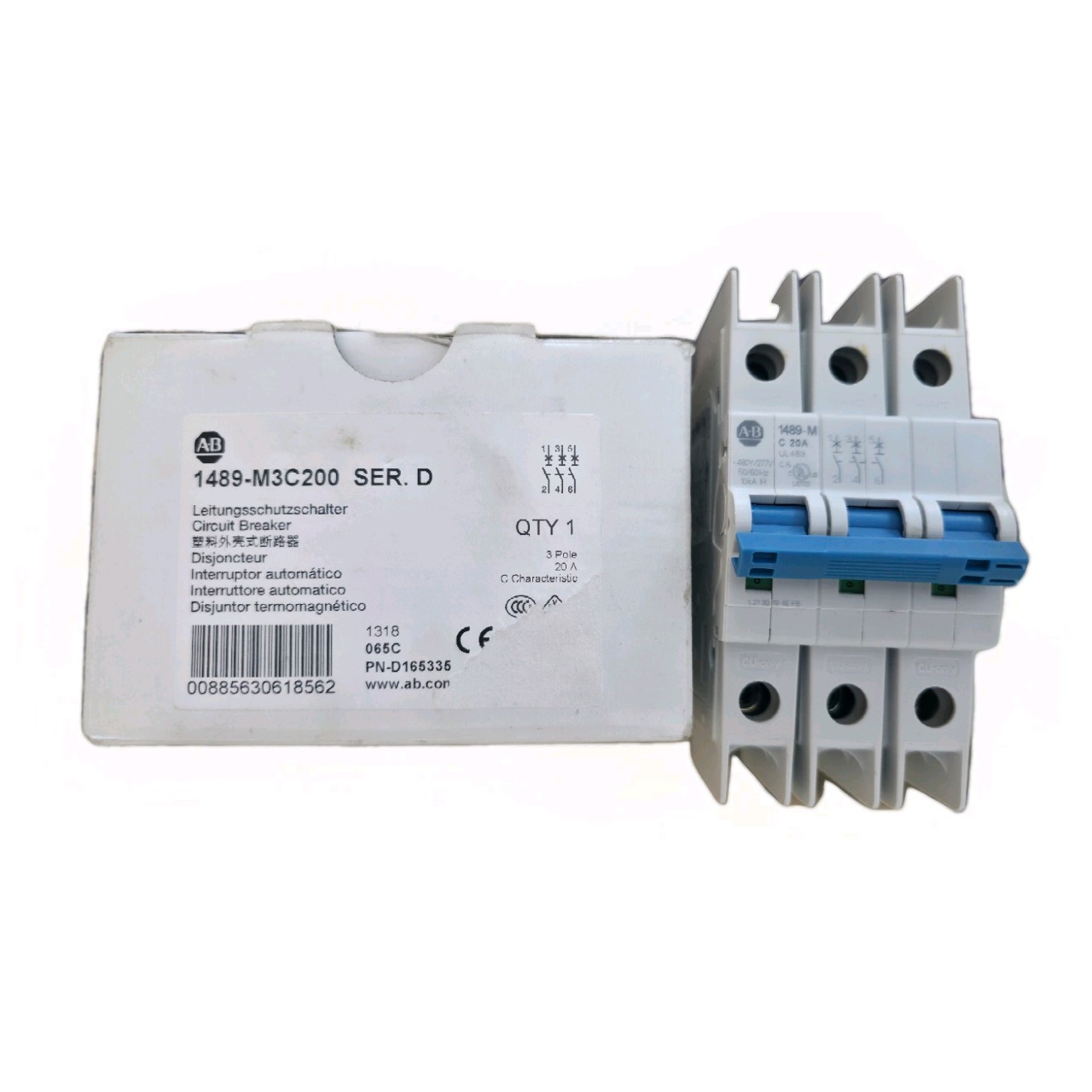 AB 1489-M3C200 20A 3 Pole Type C DIN Rail Circuit Breaker