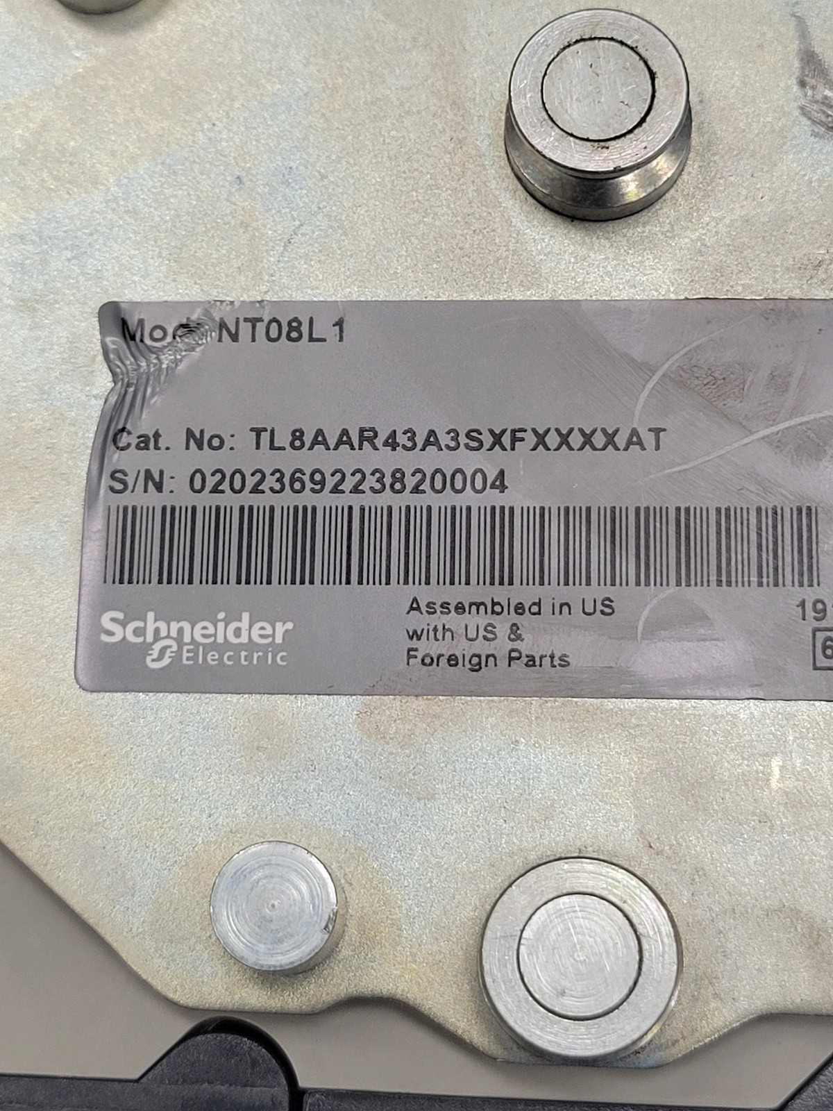 Square D TL8AAR43A3SXFXXXXXAT Circuit Breaker 800A 3P 480V Type NT08L1