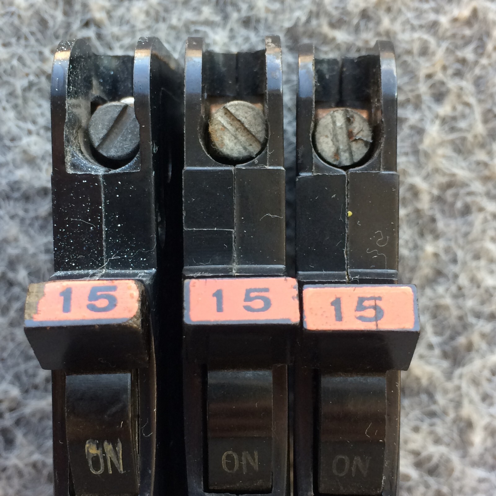 LOT OF 3 NC115 FPE 15 Amp 1 Pole Stab-Lok Federal Pacific Breaker NC15 Red