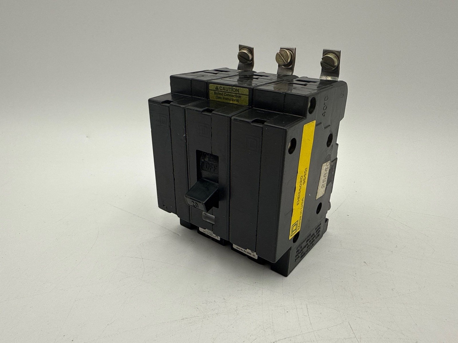 Square D EHB34020 Bolt On Circuit Breaker 20A 3P 277/480V EHB 20 Amp 3 Pole