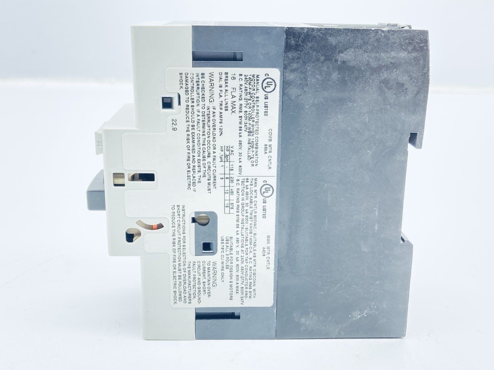 ALLEN BRADLEY 140M-F8E-C16 MOTOR PROTECTION CIRCUIT BREAKER 10-16A FRAME-F 600V