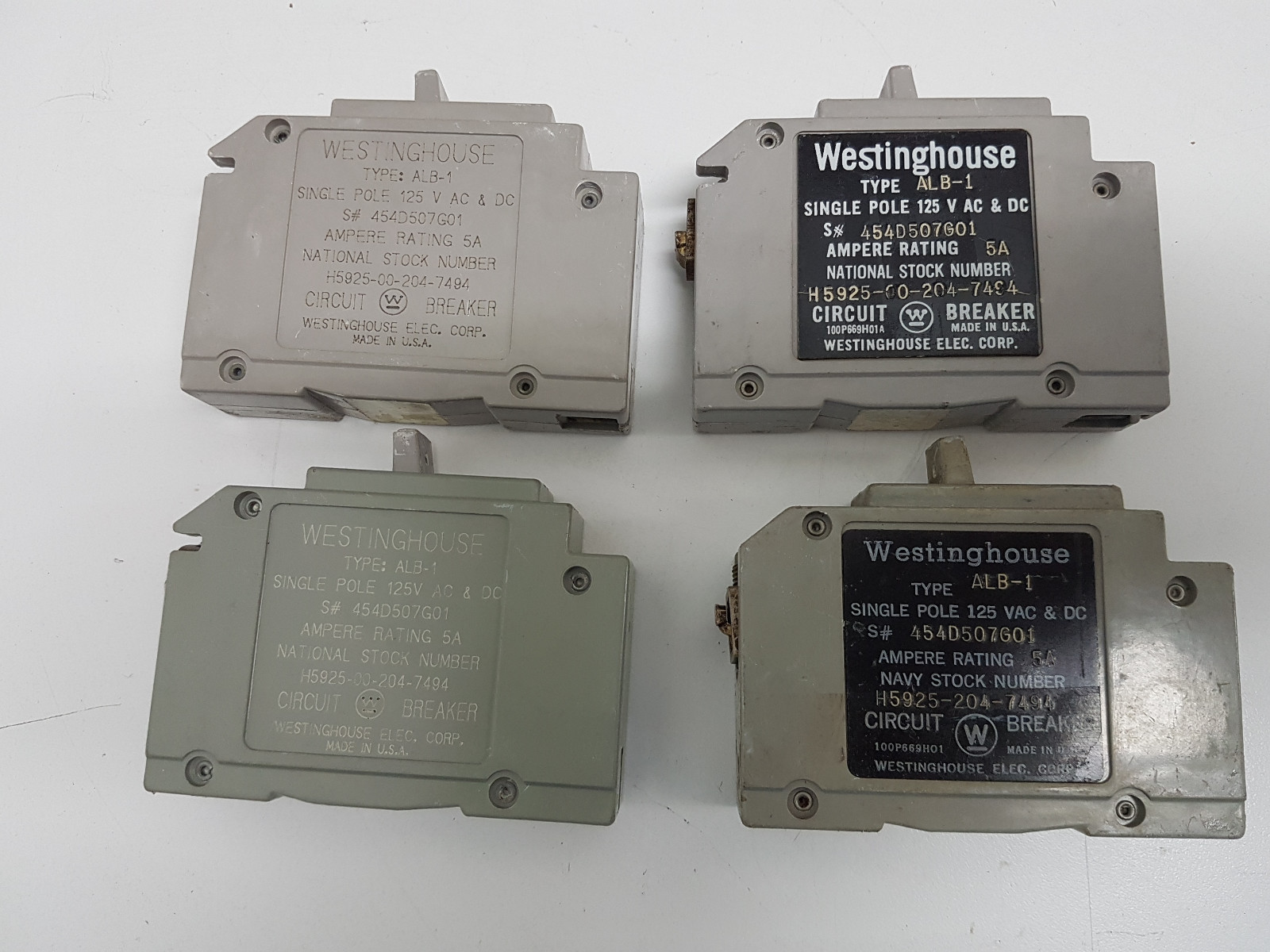 4 Westinghouse 5 amp Type ALB-1