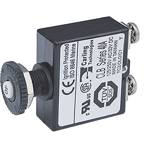 Blue Sea Push Button Reset Only Screw Terminal Circuit Breaker – 40 Amps