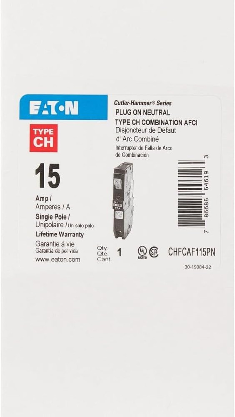 CHFCAF115PN Plug-In Mount Type CH Combination Arc Fault Circuit Breaker 1-Pole 1
