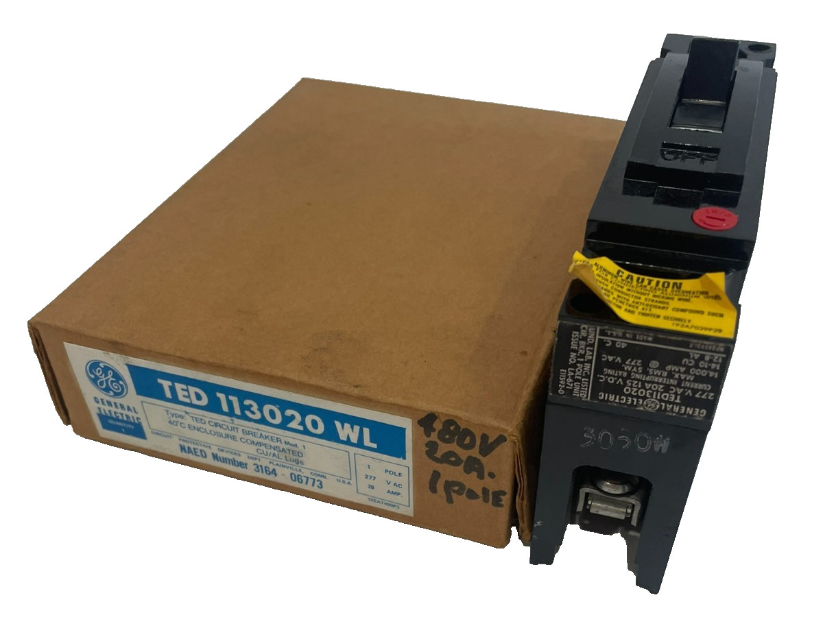 NEW GENERAL ELECTRIC TED113020 WL CIRCUIT BREAKER
