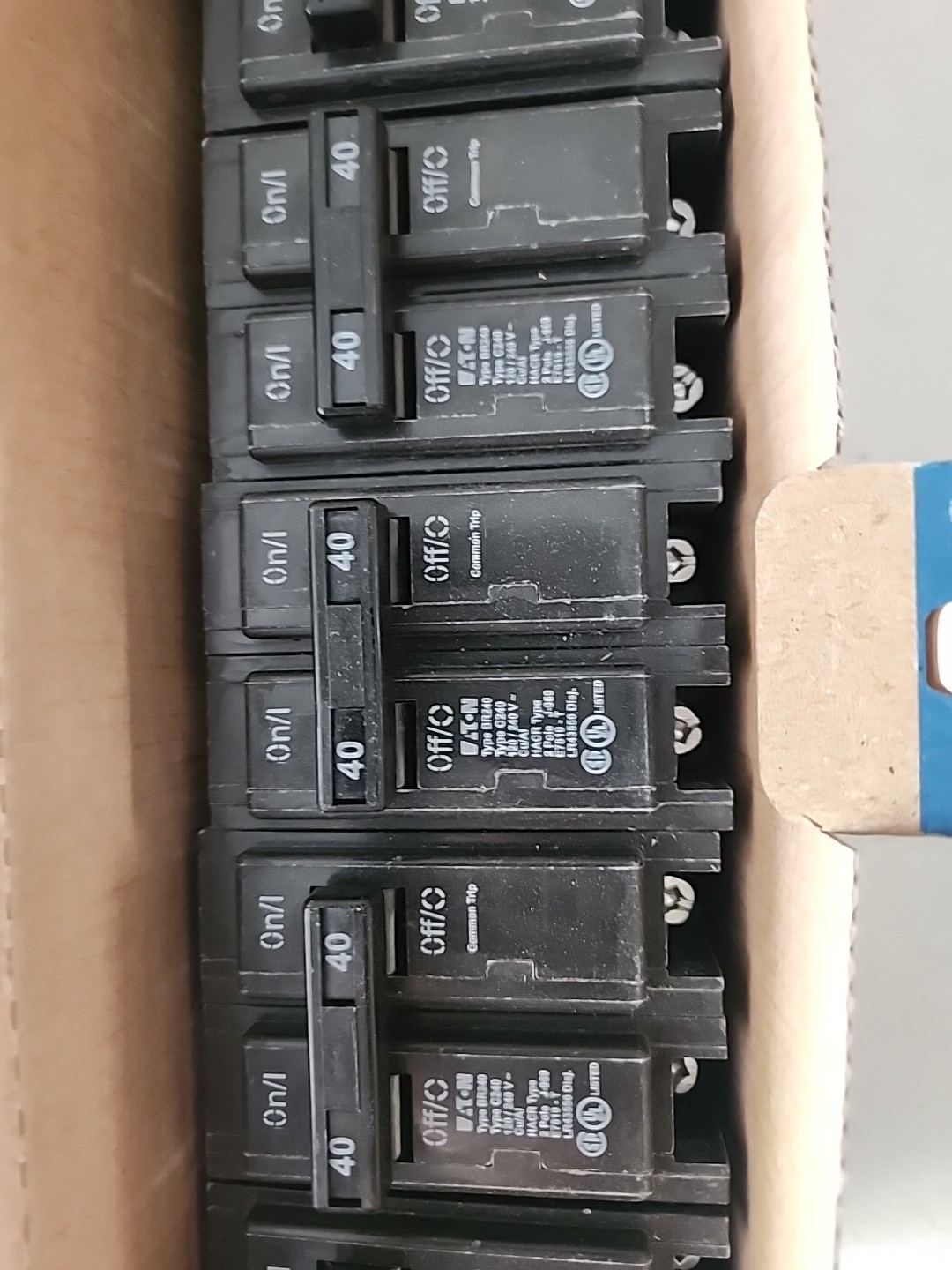 NOS Lot Of 5 EATON BR240 Breaker 2 Pole 40 Amp 120/240