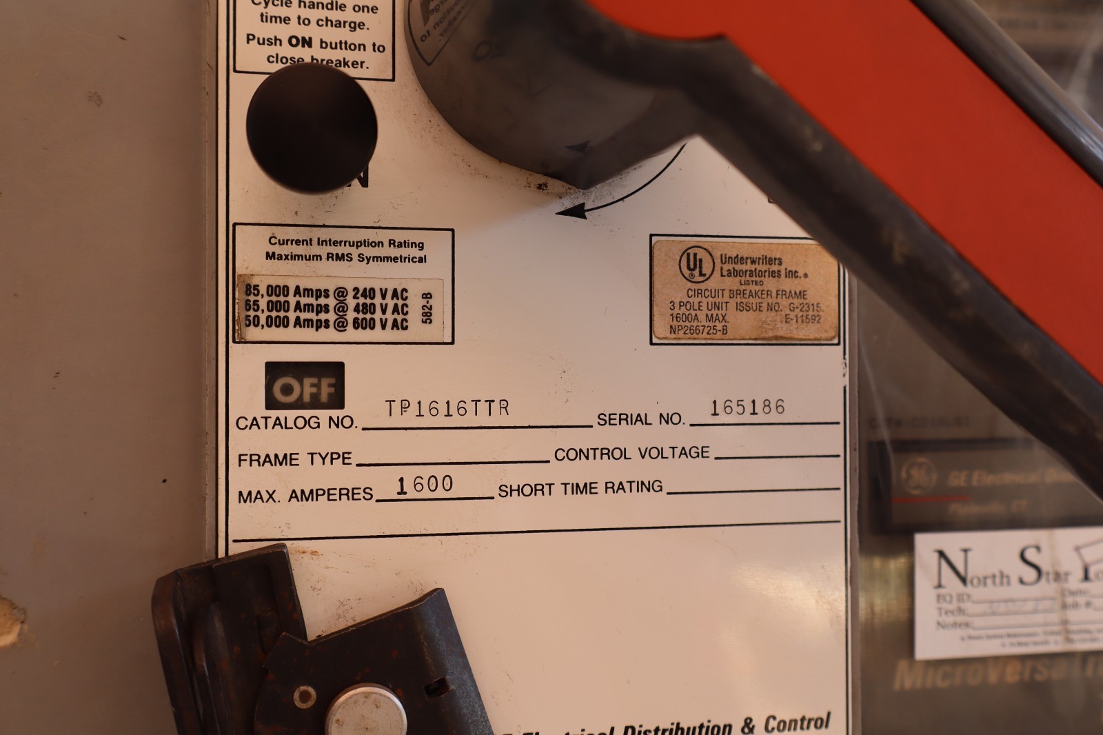 GE Power Break Disconnect 1600 Amp 1600A TP1616TTR Plug TR16B1600 C216LSI
