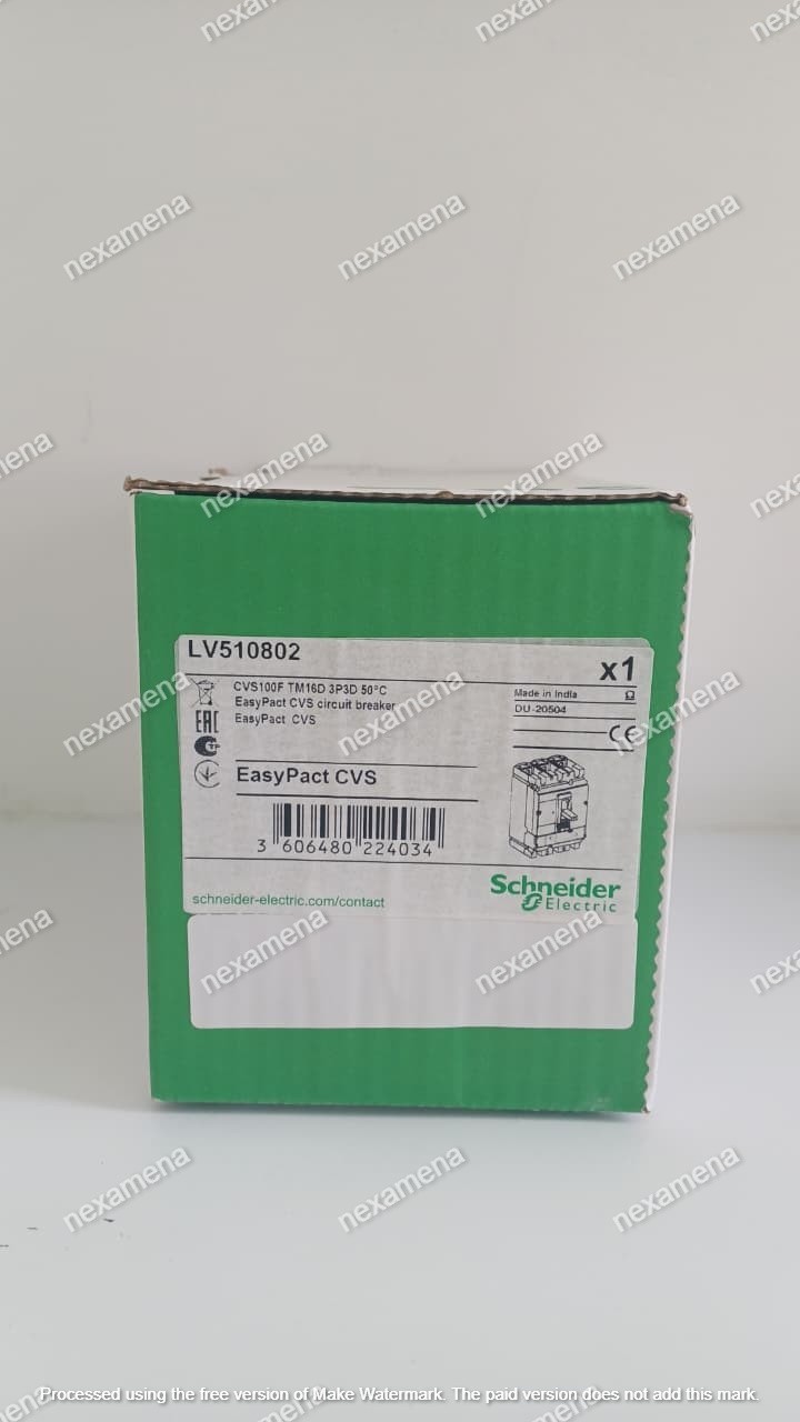 Schneider LV510802 – MCCB TM16D 3P3D, CVS100F EasyPact – Made In India