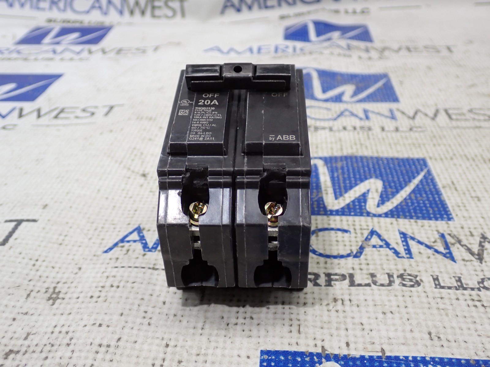 GE THQB2120 20 Amp 2 Pole 120/240 Volt Bolt On Circuit Breaker New Take Out