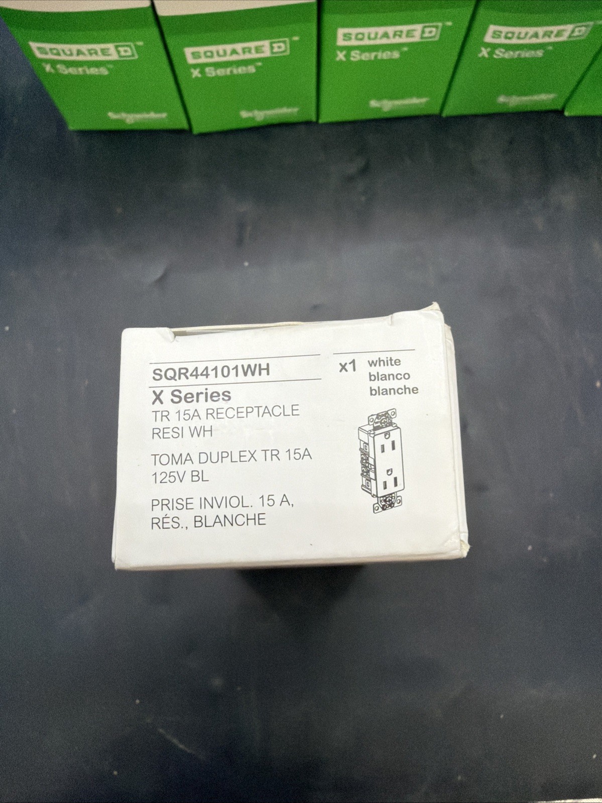 (QTY 10) Square D SQR44101WH: X Series 15A 125V Tamper Resistant Duplex