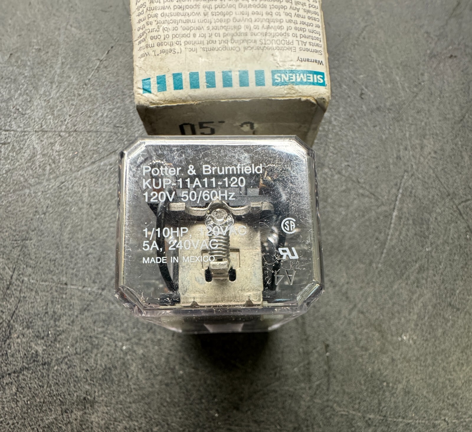 Potter & Brumfield KUP-11A11-120 120V 50/60 HZ Relay