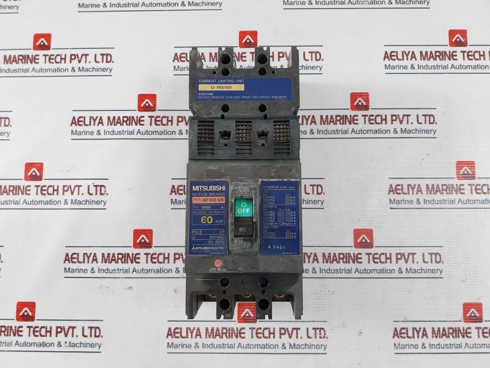 Mitsubishi NF100-UR No-Fuse Circuit Breaker 60AMP 690VAC