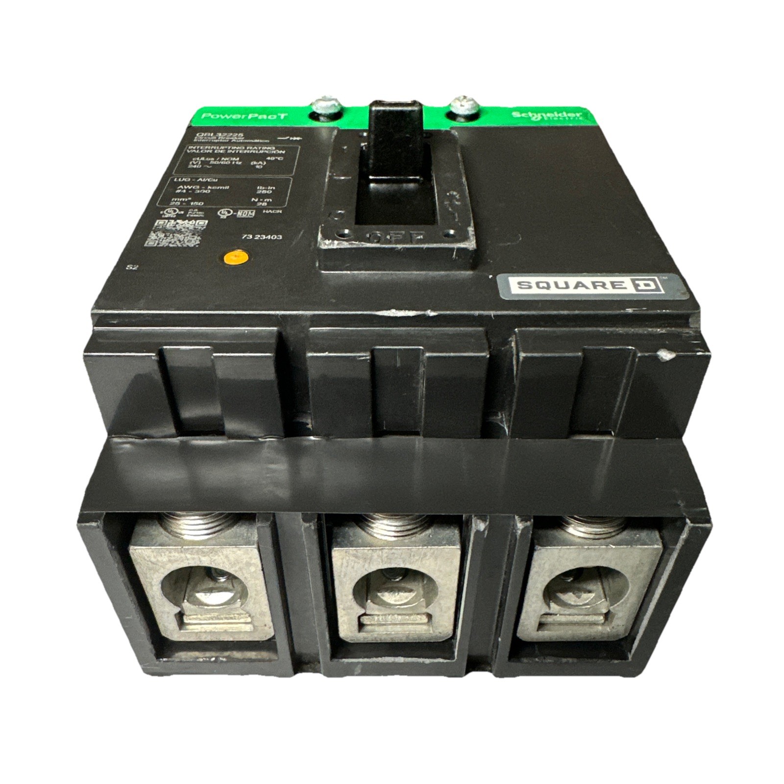 Square D QBL32225 PowerPact 225 Amp 3 pole 240v 10K AIC Breaker Ships Free