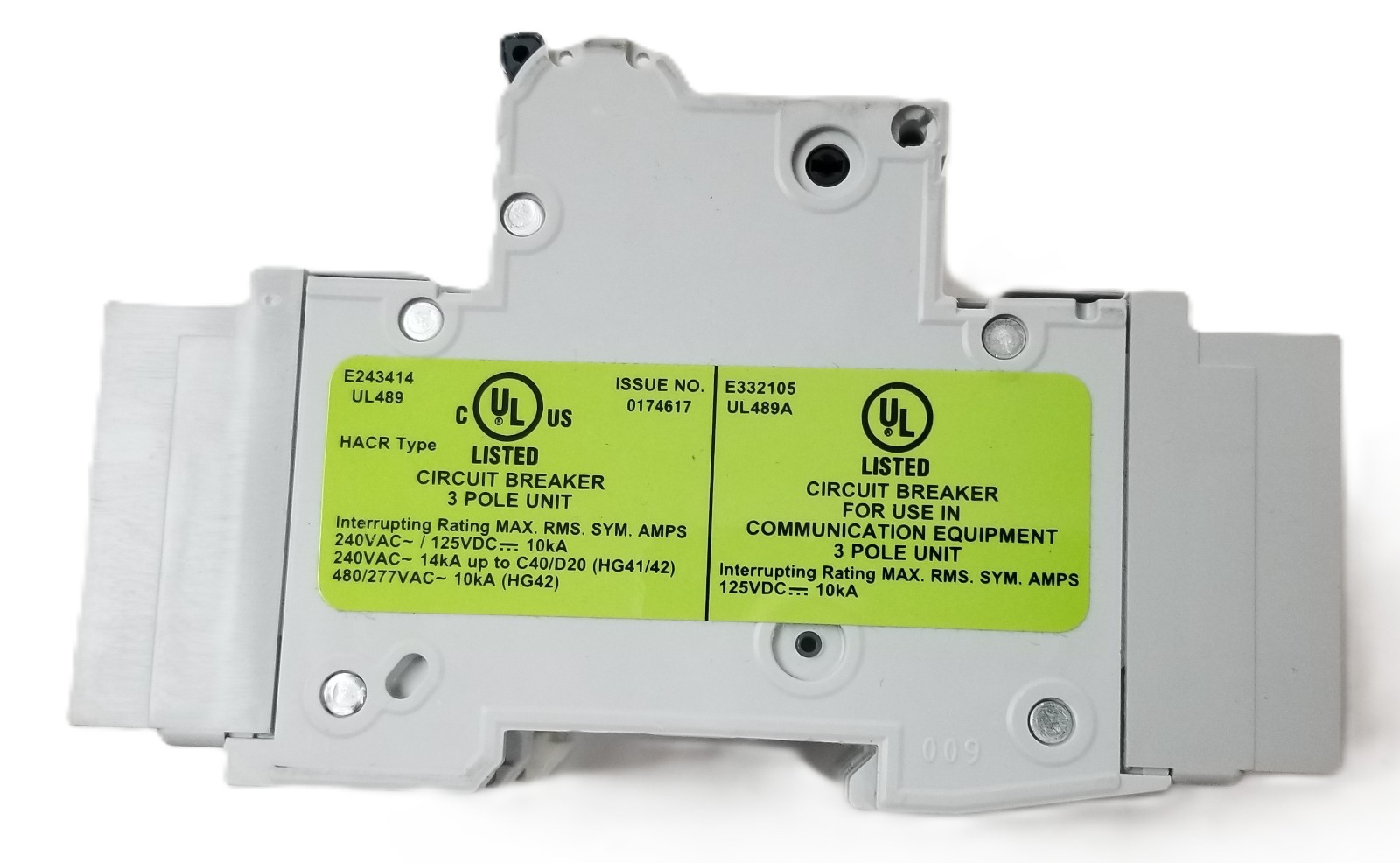 Siemens 5SJ4310-8HG42 Mini Circuit Breaker 10A 3-Pole 480Y/277V D-Char NEW