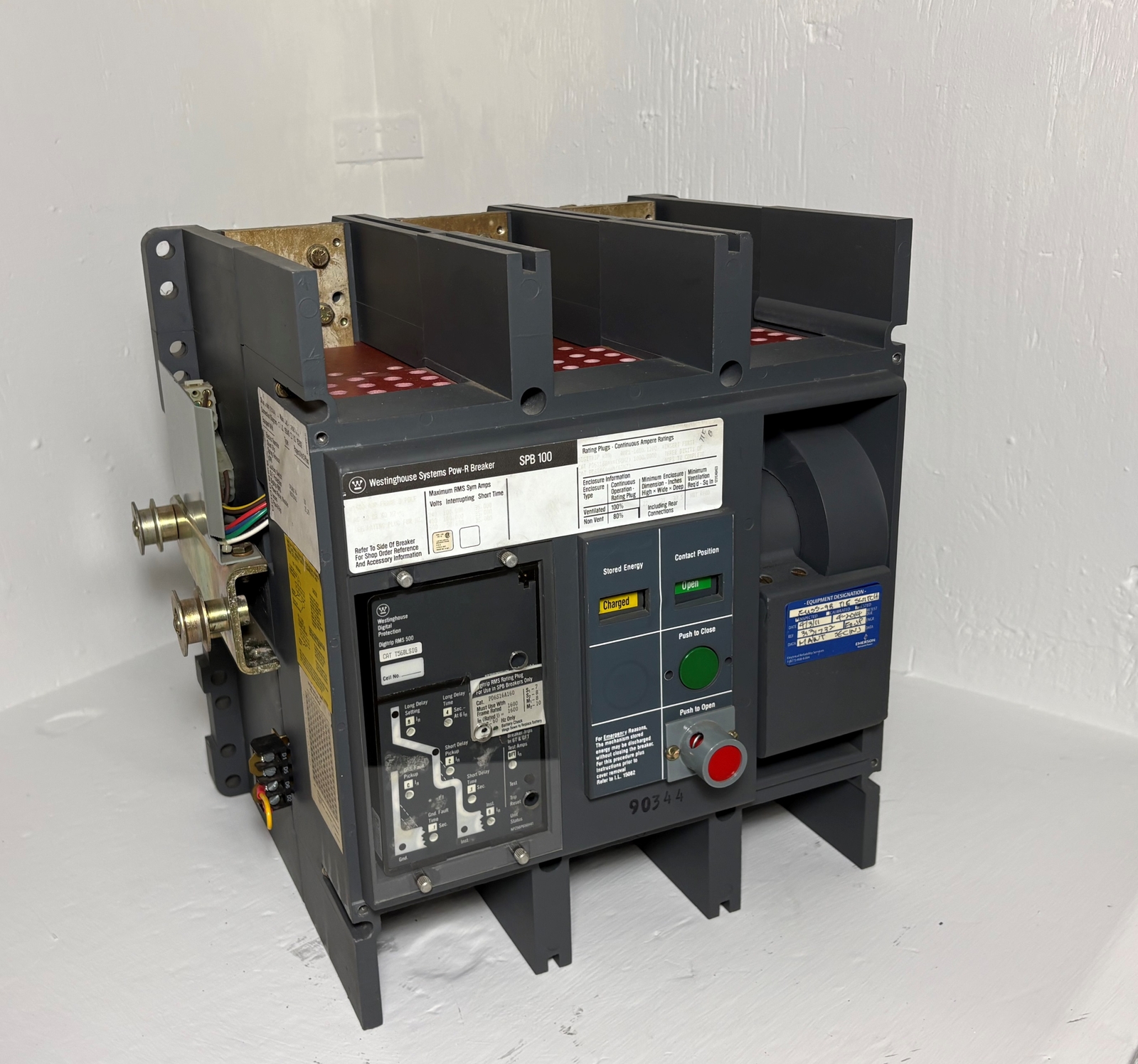 Westinghouse SPB 100 1600A SPBR316D56 LSIG Pow-R Breaker w/ 1600 Amp Plug Ground
