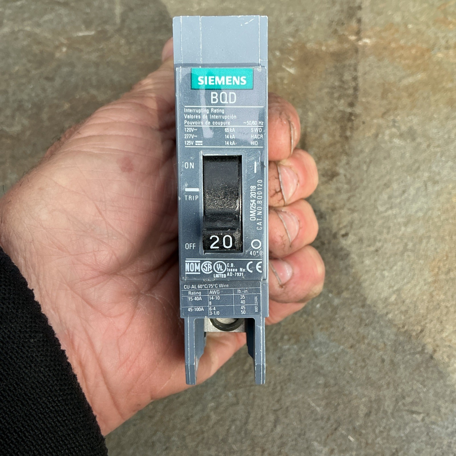 Siemens BQD120BP 1 Pole Circuit breaker