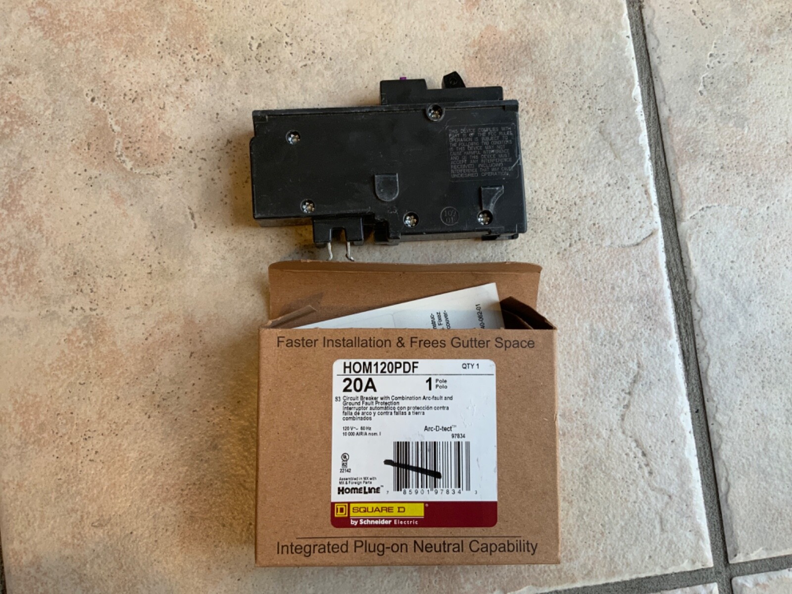 SQUARE D HOM120PDF 20 A Circuit Breaker Combination Arc-fault Ground Fault
