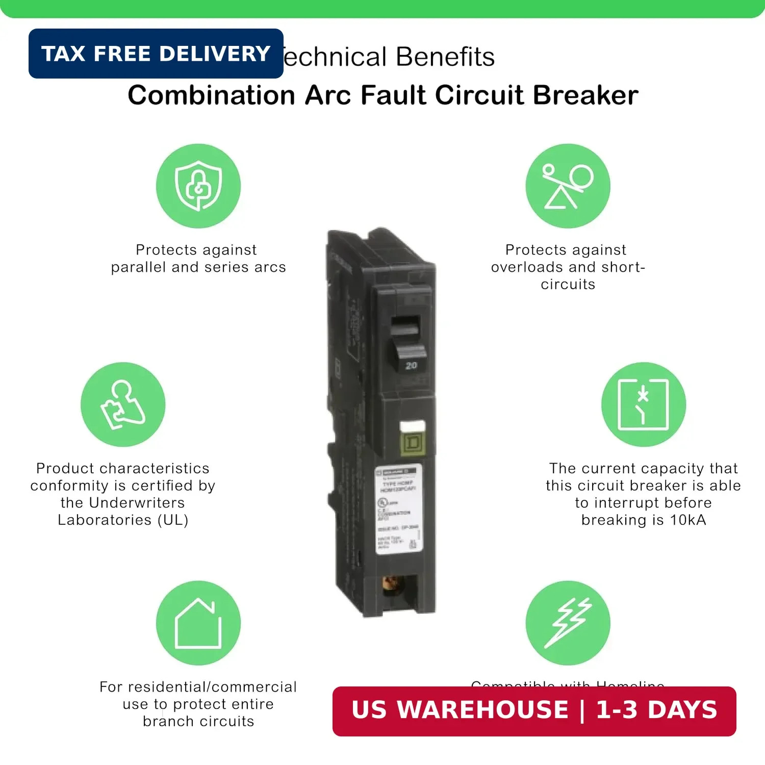 Square D by Schneider Electric Square D – HOM120PCAFIC Homeline Circuit Breaker,