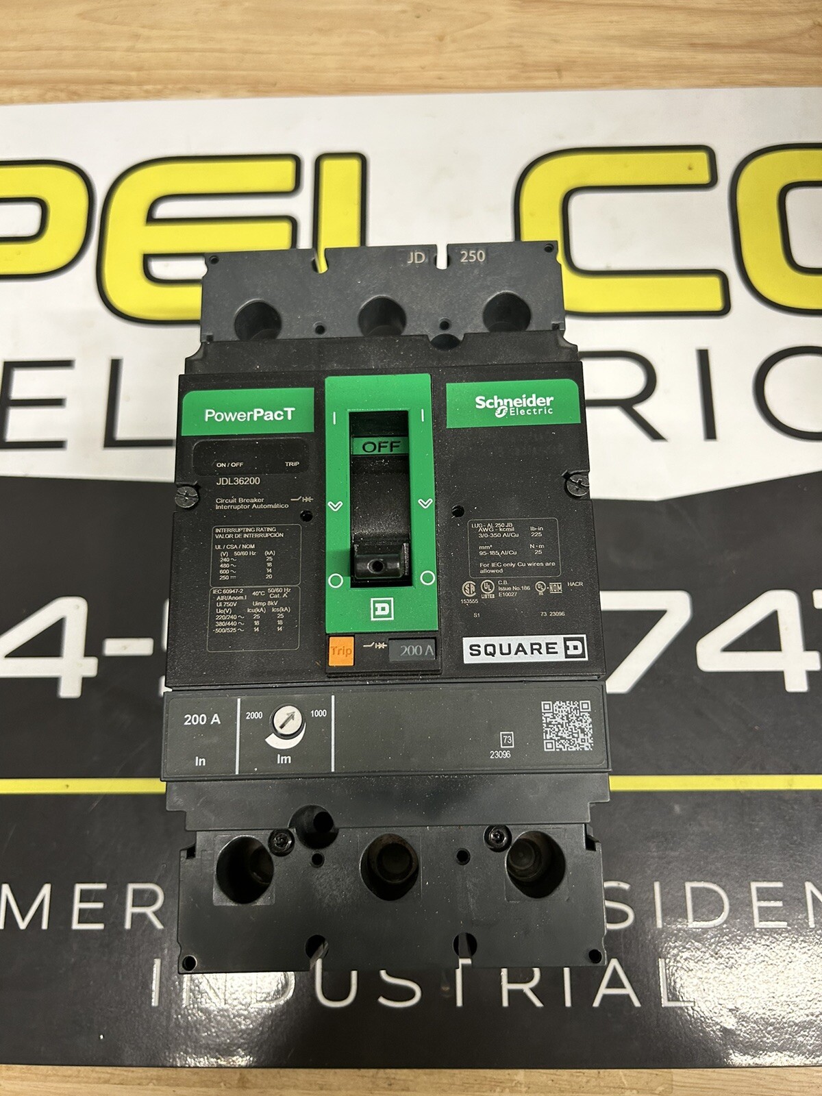 Square D JDL36200 200Amp 600V Circuit Breaker