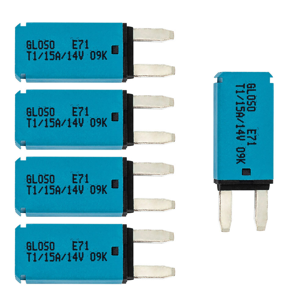 5PC 15A Mini ATM Manual Reset Circuit Breaker Blade Fuse Resettable car boat Van