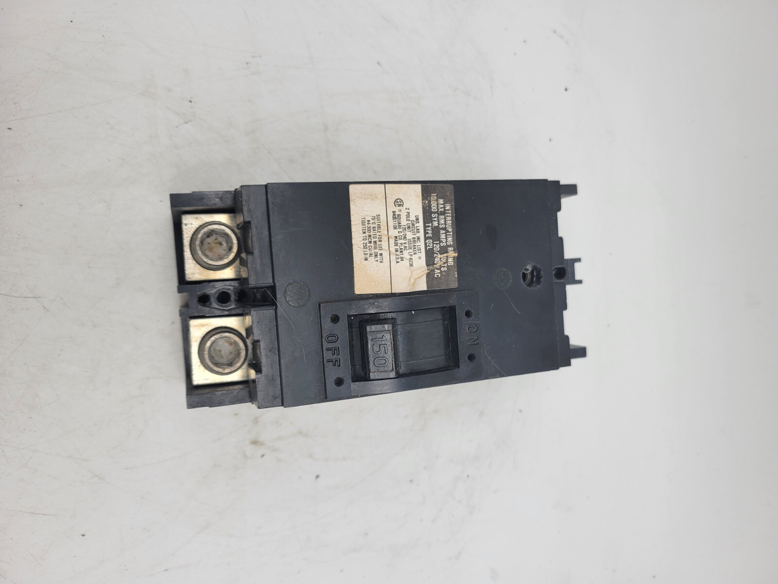 Square D Q2L2150 Feed-Thru Circuit Breaker 150A 120/240V 2P 1PH Type Q2L 150 AMP